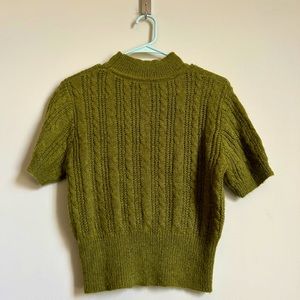 Cider - Wool-blend Texture High Neck Sweater - Green